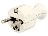 Conector alimentare AC tată 230V 16A alb 3 pini
