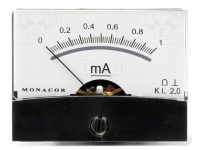 Ampermetru pe panou 0-1mA 200&amp;Omega; foto