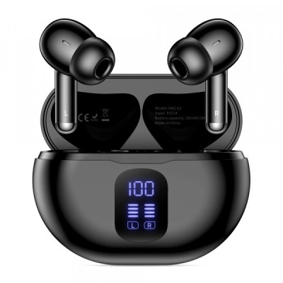 Handsfree Bluetooth Tech-Protect Ultraboost Pro G2, TWS, Negru foto