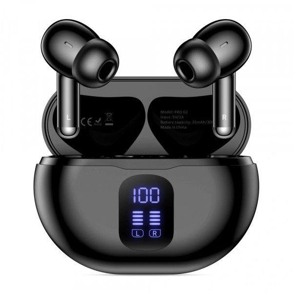 Handsfree Bluetooth Tech-Protect Ultraboost Pro G2, TWS, Negru