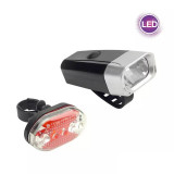 Set far si stop bicicleta, led, alimentare baterii, QX-T0608, negru