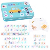 Joc magnetic educativ Leziter din lemn pentru asamblat litere, cifre si cuvinte engleza