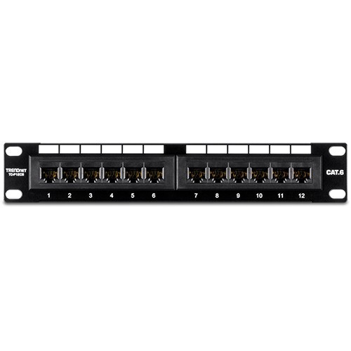 Patch Panel 12 porturi RJ45 UTP 10&#039;, Cat6 - TRENDnet TC-P12C6