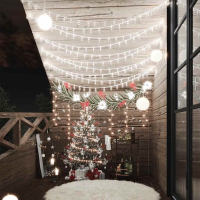 vidalXL Ghirlandă luminoasă, 200 LED-uri, alb rece, 8 funcții, 20 m foto