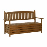 Cumpara ieftin Banca de gradina din lemn maro AMULA 150x58x88 cm
