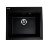 Chiuveta din compozit de granit pentru bucatarie ELEFANT PREMIUM 5852 VESTA Negru, 580 x 518 mm Innovative ReliableTools