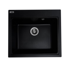 Chiuveta din compozit de granit pentru bucatarie ELEFANT PREMIUM 5852 VESTA Negru, 580 x 518 mm Innovative ReliableTools