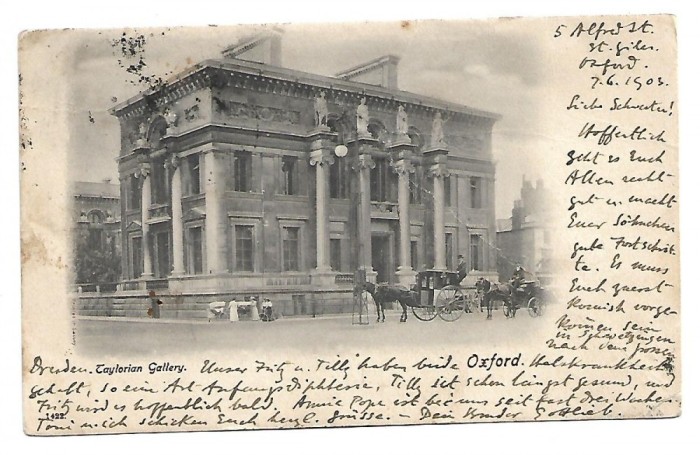 Carte postala circulata SUA 10 Iunie 1903 Taylorian Gallery