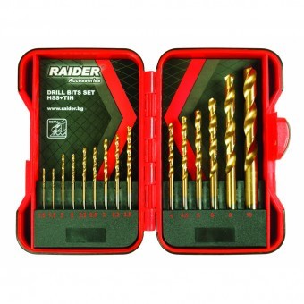 Set 15 burghie pentru metal Raider 157789, HSS TIN, 1.5-10mm foto