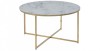 Masuta cafea rotunda AC Design Furniture, 80cm, marmura alb-auriu, sticla securizata, metal auriu - RESIGILAT