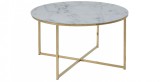 Cumpara ieftin AC Design Furniture Masuta de cafea rotunda , 80 x 80 x 45 cm, aspect marmura alb auriu - RESIGILAT