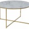 AC Design Furniture Masuta de cafea rotunda , 80 x 80 x 45 cm, aspect marmura alb auriu - RESIGILAT