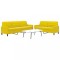 vidaXL Set de canapele cu perne, 2 piese, galben, catifea