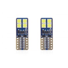 Set becuri auto cu LED CANBUS compatibil T10e W5W 8 SMD Alb 12/24V, destinat