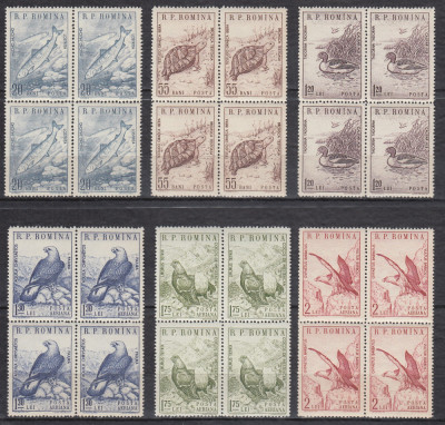 ROMANIA 1960 LP 489 MONUMENTE ALE NATURII BLOCURI DE 4 TIMBRE MNH foto