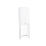 Dulap baie pentru masina de spalat, Pal Melaminat, 2 usi, 3 rafturi, alb