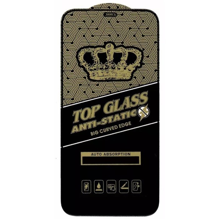 Folie sticla securizata electrostatica flippy pentru iphone xs max / 11 pro max, sticla esd, top glass, anti-static, negru