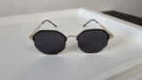 Ochelari de soare Browline - Ochelari negri, Rectangulara, Unisex, Protectie UV 100%