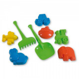 Set 6 forme nisip cu unelte Androni Giocattoli, 31 x 16 x 15 cm, plastic, Androni Giocatolli