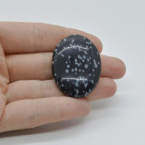 Cabochon obsidian fulg de nea 39x28x7mm c69, Stonemania Bijou