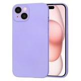 Husa premium din silicon pentru iphone 15 - softflex, microfibra, light purple