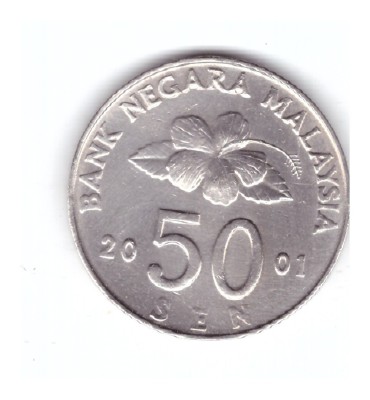 Moneda Malaezia 50 sen 2001, stare foarte buna, curata foto