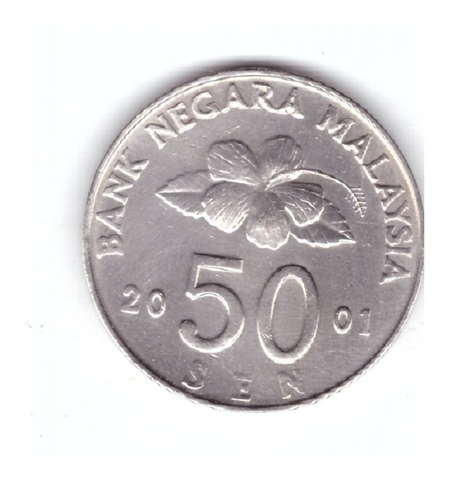 Moneda Malaezia 50 sen 2001, stare foarte buna, curata