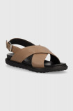 Cumpara ieftin GARMENT PROJECT sandale de piele Lola Sandal femei, culoarea maro, GPWF2545