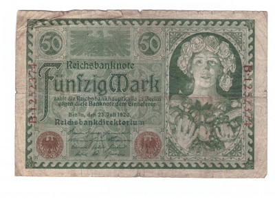 Bancnota Germania 50 mark/marci 23 iulie 1920, stare relativ buna foto