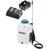 Makita DUS158Z + BL1830B + DC18RC - Pulverizator 5 bar 15 l + Set acumulator si incarcator Li-Ion 18 V 3 Ah