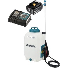 Makita DUS158Z + BL1830B + DC18RC - Pulverizator 5 bar 15 l + Set acumulator si incarcator Li-Ion 18 V 3 Ah