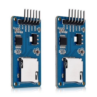 Set 2 Module de citire carduri Micro SD 5V, Kwmobile, Albastru, Componente electronice, 40811 foto