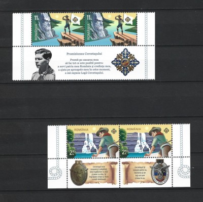 ROMANIA 2023 - CERCETASII ROMANIEI, 2 VALORI + VINIETE, MNH - LP 2414 foto