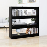 VidaXL Bibliotecă/Separator cameră, negru, 100x30x103 cm