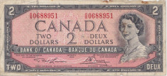 Canada 2 Dollars Dolari 1954 UZATA foto