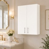 Dulap baie suspendat Roma, front MDF, 2 usi, polita, 50 x 68 cm, alb