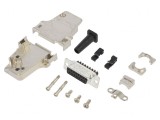 Conector D-Sub 15-Pini Mamă Unghi 45&deg; Terminal cu Șurub pe Cablu