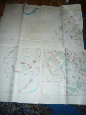 Set 12 Harti Cadastrale Judet GIURGIU ,dim.=72x67cm buc ,pr&amp;#039;70 ,ed.1982 RSR Inst foto