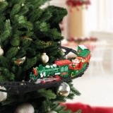 Trenulet de Craciun pentru brad cu lumini si muzica, pe baterii, cu sine 80 cm, decor festiv copii