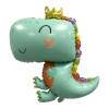 Balon din folie metalizata, flippy, figurina dinozaur, tema animalute, 75-80 cm, ambalaj individual, pai inclus, umflare cu aer sau heliu, verde