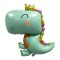 Balon din folie metalizata, flippy, figurina dinozaur, tema animalute, 75-80 cm, ambalaj individual, pai inclus, umflare cu aer sau heliu, verde