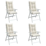 vidaXL Perne scaun spătar &icirc;nalt, 4 buc. melanj crem 120x50x7 cm textil 4002353