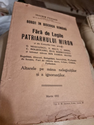 Ioachim Fuioaga - Borgii in Biserica Romana. Fara de legile Patriarhului Miron foto