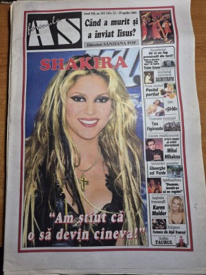 ziarul formula as 22 -29 aprilie 2002 - shakira , formatia amadeus , mihai mihalcea foto