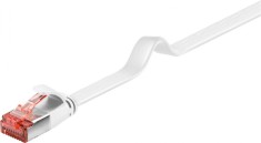 Cablu de retea RJ45 flat FTP Cat.6 15m Alb, Goobay G94922
