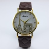 Cumpara ieftin Ceas Dama Geneva Paris Maro, Elegant, Quartz, Curea Piele Ecologica, Cadran Alb, Analogic, 38mm