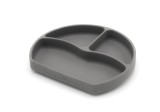 Farfurie din Silicon BabyJem cu 3 Compartimente pentru Auto-Diversificare, Gri, 19x17cm, 6+ Luni