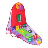 Centru de activitati 3 in 1 pentru copii, pliabil, multicolor, 4 mingii, gentuta pentru depozitare transport, 3 ani +