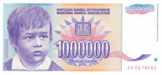 Bancnota Iugoslavia 1.000.000 Dinari 1993 - P120 UNC ( mai rara - catalog $20) foto