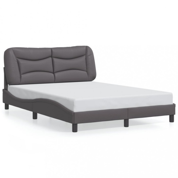 vidaXL Cadru de pat cu tăblie, gri, 120x200 cm, piele ecologică 3207991